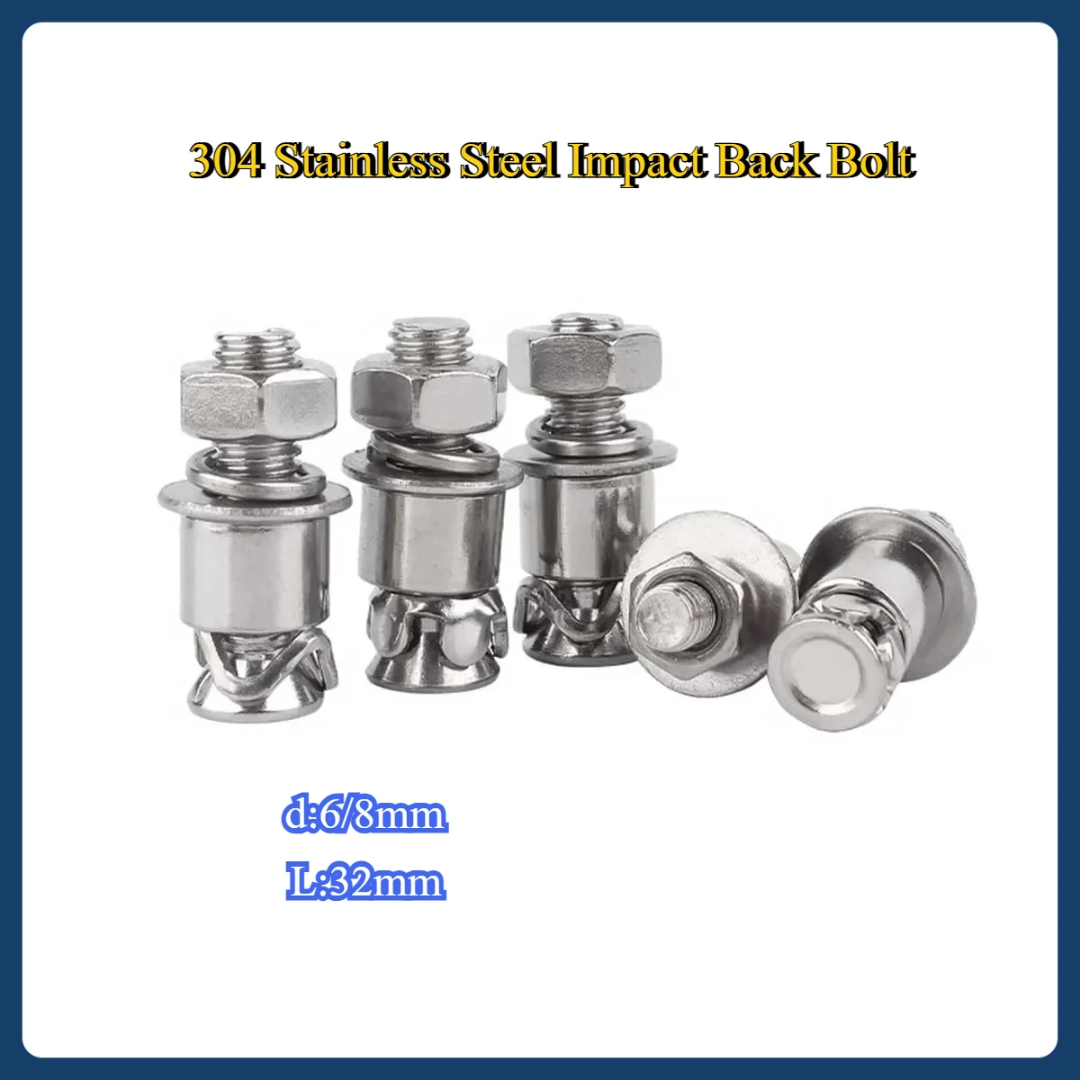 

304 Stainless Steel Impact Back Bolt/Expansion Nail Marble Ceramic Curtain Wall Accessory Bolt M6M8
