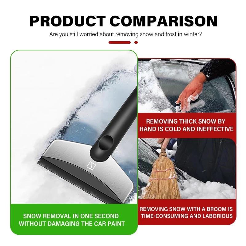 Car Ice Scraper Snow Removal Shovel Stainless Winter Accessories For Zeekr X 001 009 2022 2023 2024 EV 2021-2023 Krypton