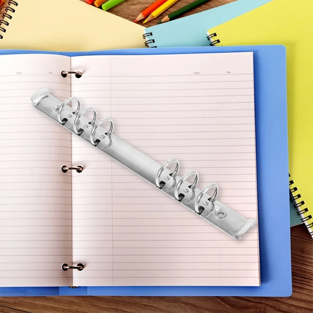 5 قطعة حلقات الموثق المعدنية القوية آلية مقاومة للصدأ فضفاضة ورقة دفتر ملزمة عدة 6-حلقة الموثق إدراج للاستخدام المكتبي DIY بها بنفسك