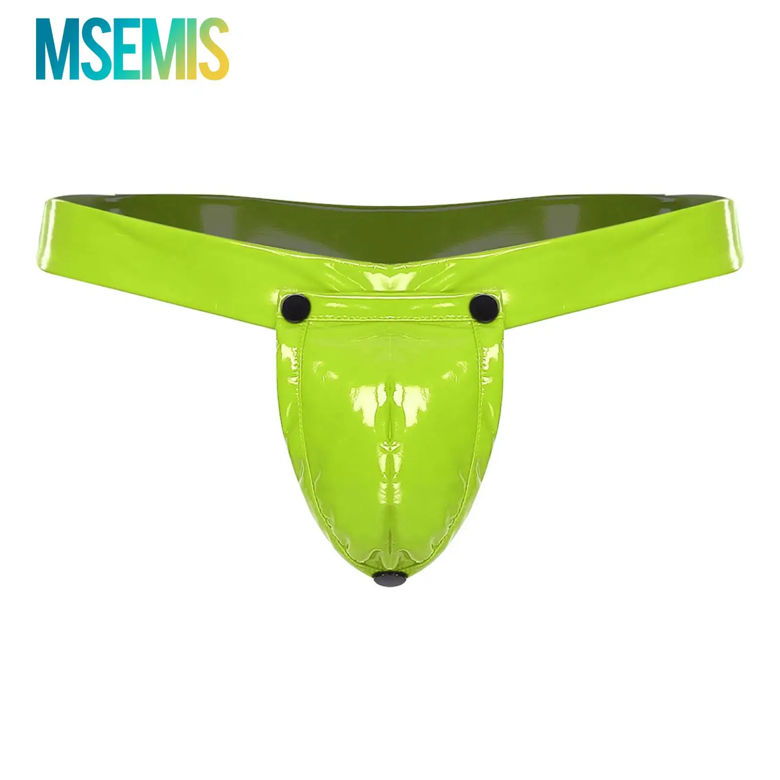 

Мужское нижнее белье, стринги с уплотнительным кольцом и съемной промежностью, эластичный пояс, глянцевые трусы из искусственной кожи с Т-образной спинкой, трусы 2-в-1, бандаж