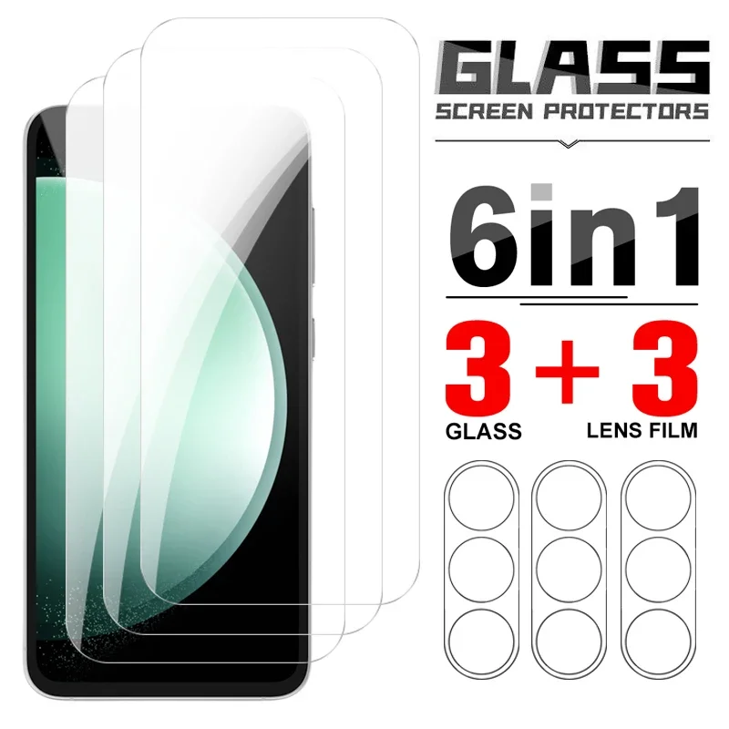 For Samsung Galaxy S23 FE 5G HD Clear Screen Protectors with Back Lens Camera Tempered Glass Protective Film S23FE Accessories