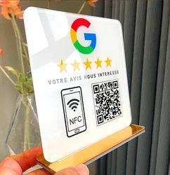 Google Review Sign NFC And QR Code Acrylic Social Media Signs Google Review Plates