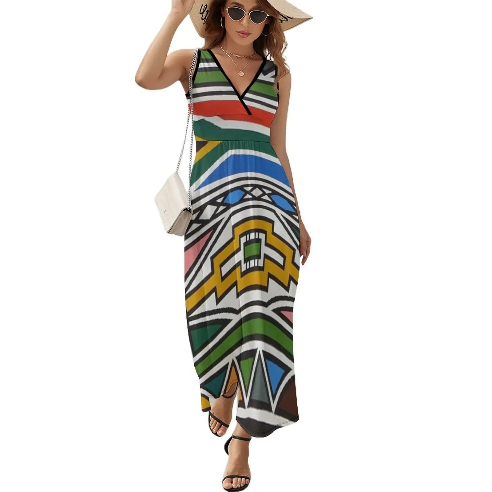 

Ndebele Africa design Sleeveless Dress sexy short dresses daring dress party evening elegant luxury celebrity purple dress