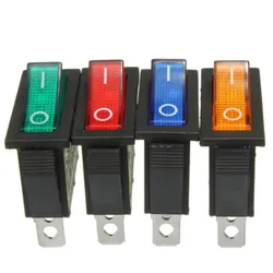 8Pcs AC 250V/15A, 125V/20A Illuminated LED On/Off SPST 3 Pin 2 Position Mini Boat Rocker Toggle Switch Snap for Househould DIY