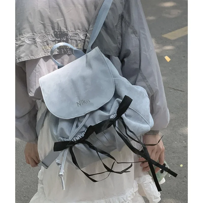 

Nylon Canvas Knot Women's Backpack Large Capaci Travel Bag 2025 New Fashion Casual College Sle Soft Shoulder Bag