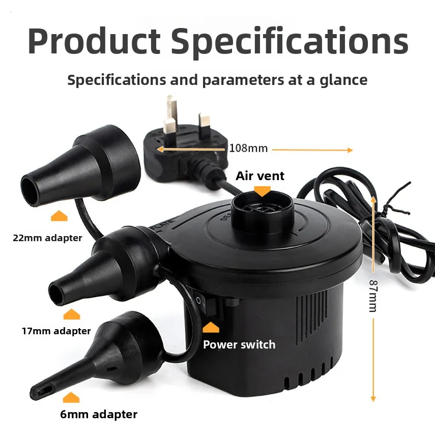Standard Household Air Pump, Small Electric Air Pump For Both Inflating And Deflating, 110v-240v Us/eu Standard Air Pump