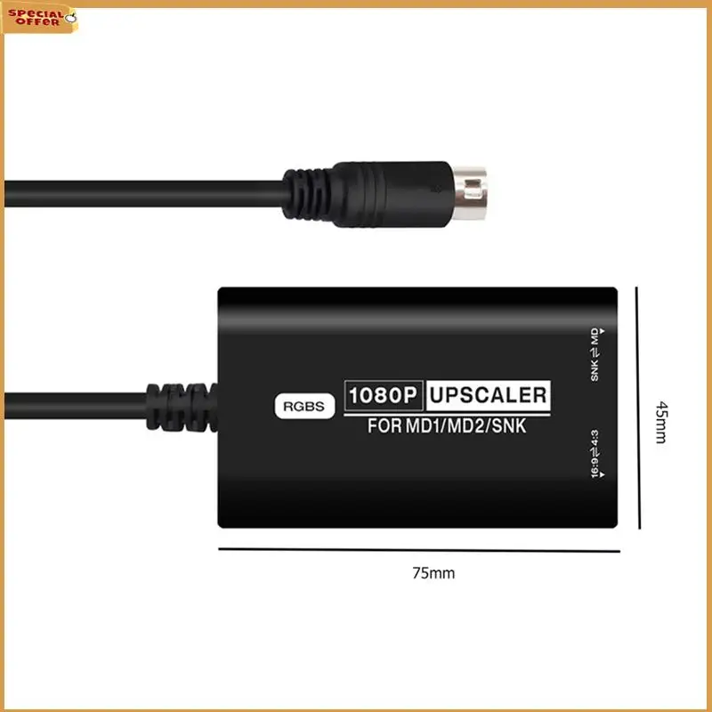 A69Z-محول متوافق 16/9 4/3 RGBS HD محول الفيديو وحدة التحكم ملحقات الألعاب لـ SEGA MD1 MD2 SNK