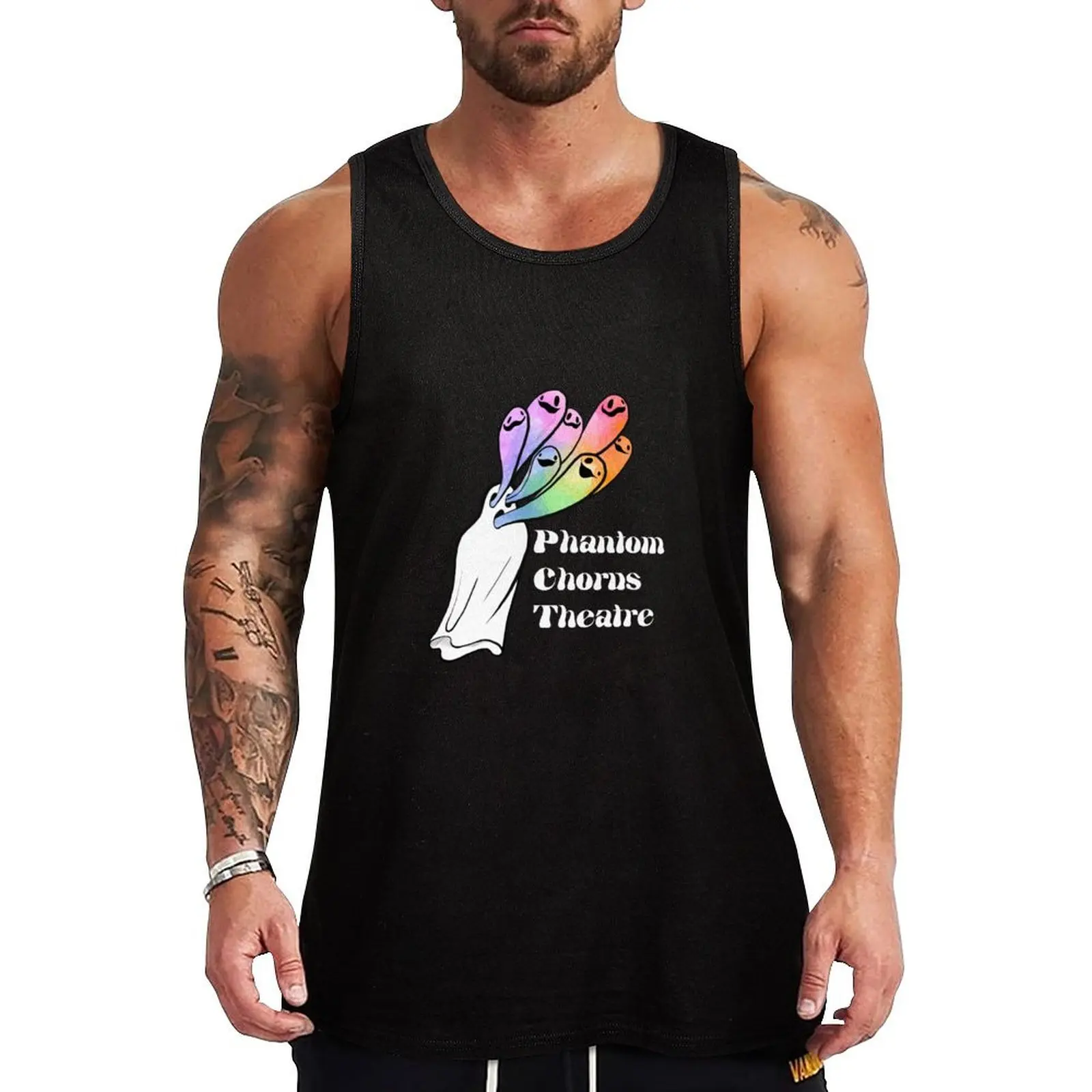 Phantom Chorus Theatre logo (white text) Tank Top Undershirt Tank Top Cotton Basic Sleeveless Shirt
