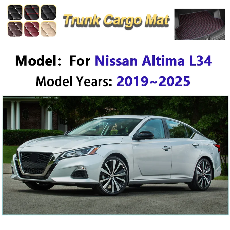 For Nissan Altima L34 MK6 2019~2025 Leather Car Trunk Mat Anti-dirty Storage Pad Cushion Boot Liner Carpet Interior Accessories view 2