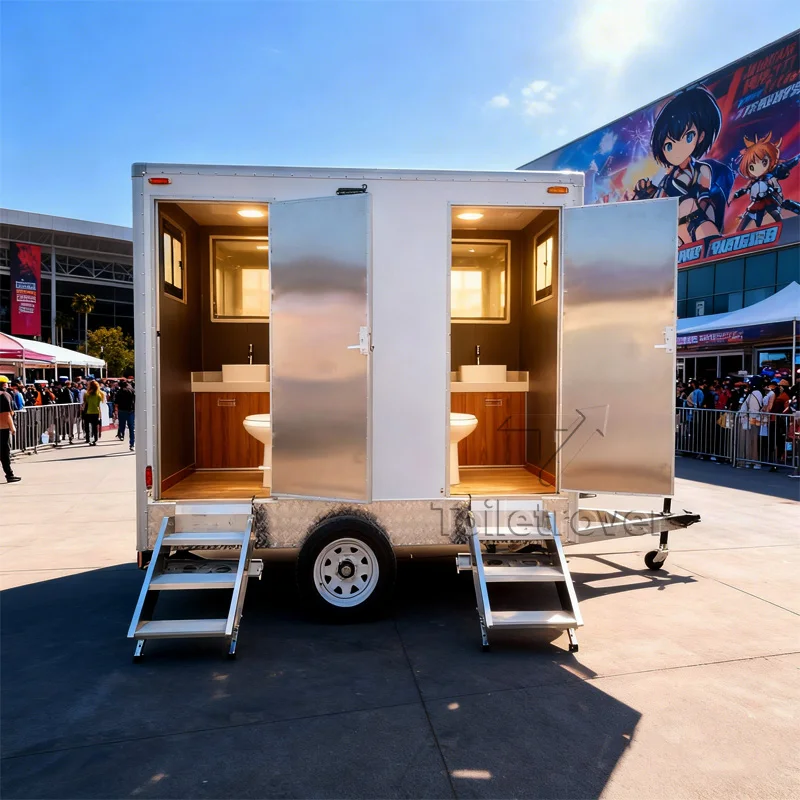

High Quality Moving Toilet Trailer Luxury Restroom Trailer Usa Small Lightweight Caravan Trailer with Bathroom