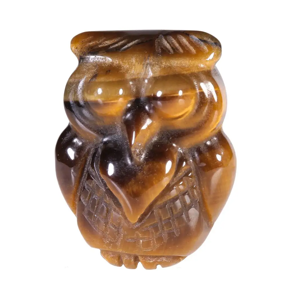 

Natural Crystal Stone Owl Statue Sculpture Carved Animals Night Owl Figurine For Desktop Ornament Home Decor