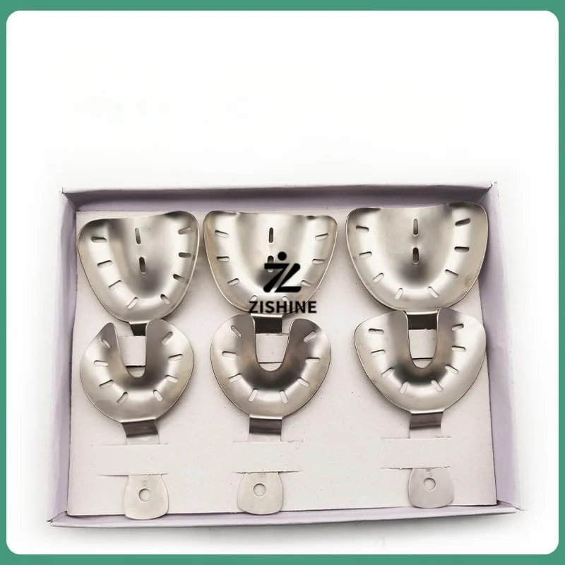 Dental Impression Tray Stainless Steel Titanium Dentate Edentulous Anterior Tray for Implant Oral Impression Model Making 3 Sets