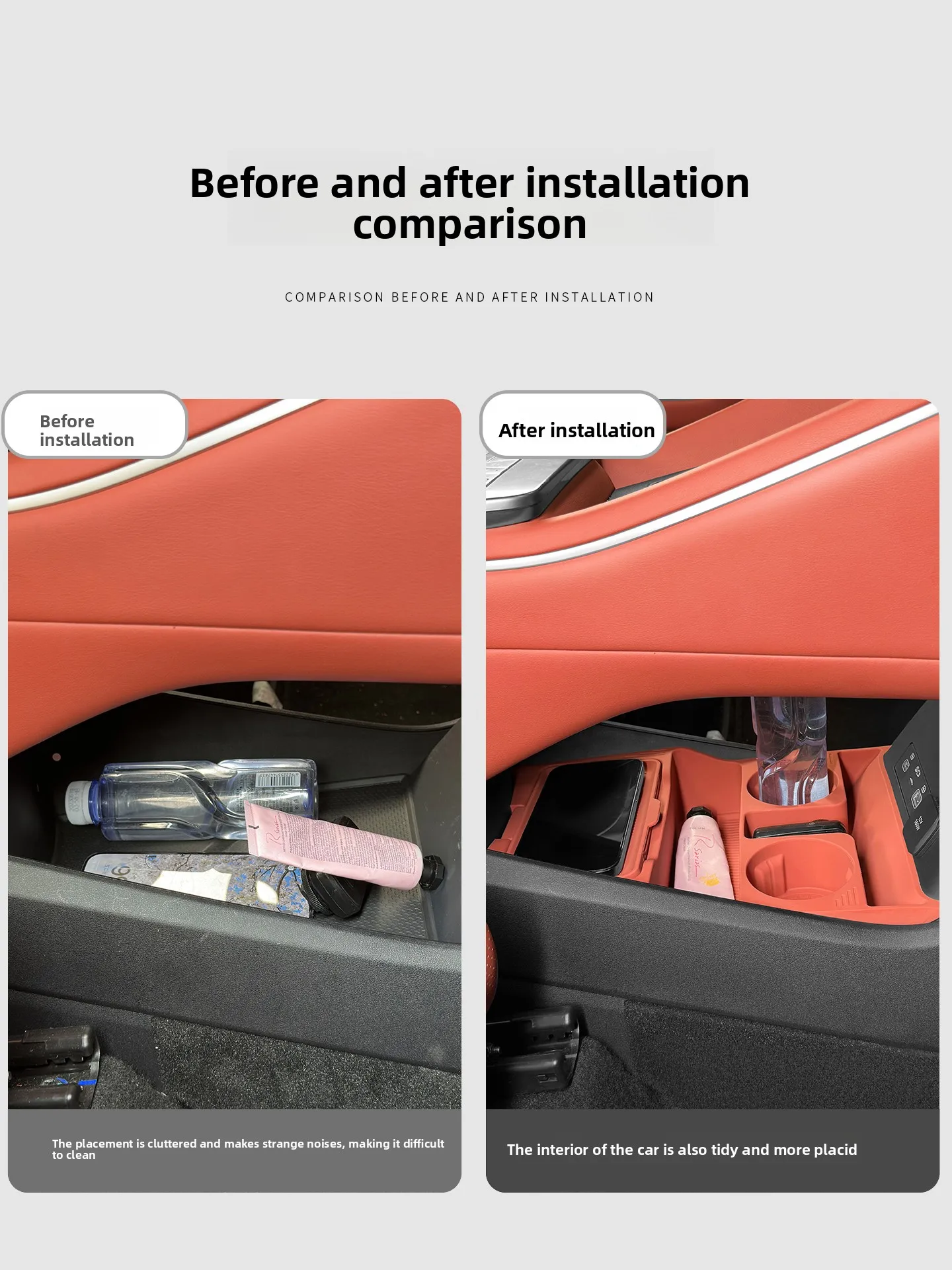 

For BYD Sealion 8 Tang L Car Central Control Lower Storage Box Silicone Partition Storage W/ Cup Holder Organizer Tray Container