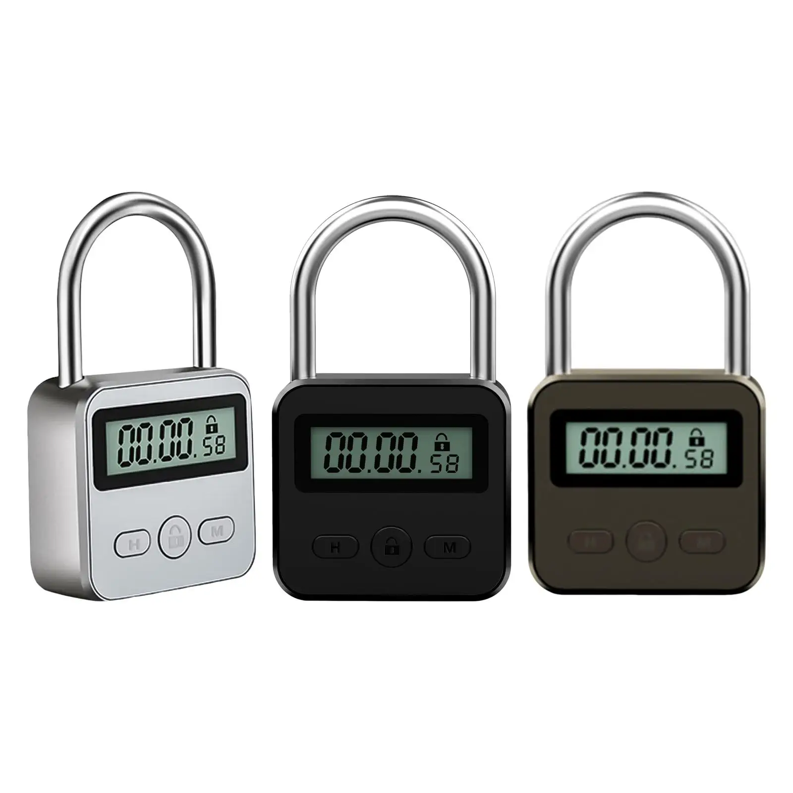 

toysmalle USB Rechargeable Timer Padlock 99 Hours Max Timing for Home Habit