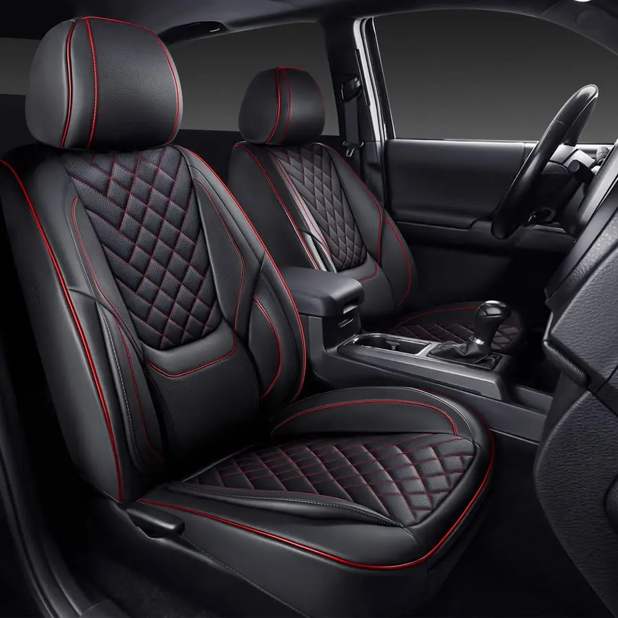 

Seat Covers Full Set 20162023, Leather Pickup Truck Seat Covers with Lumbar Support Custom Fit for Toyota Tacoma Double Crew Cab