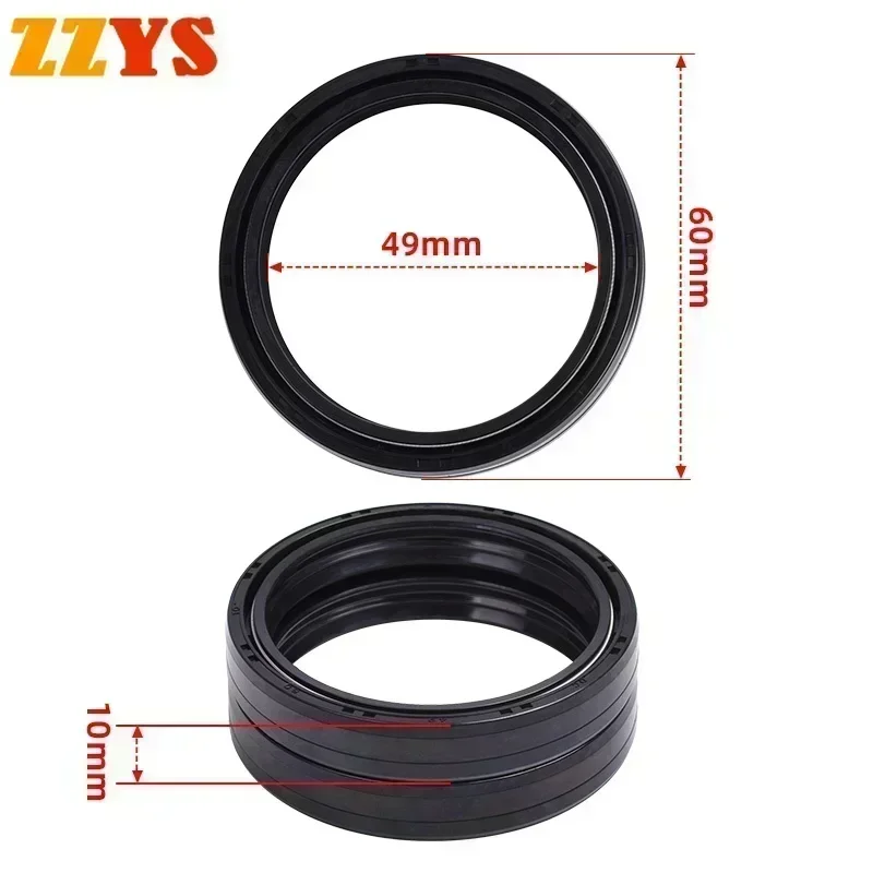 49x60x10 49 60 49*60 Motorbike Front Shock Fork Damper Oil Seal For harl/ey DAVID/SON 1868 FLTRK ROAD GLIDE LIMITED KZ 2020-2022