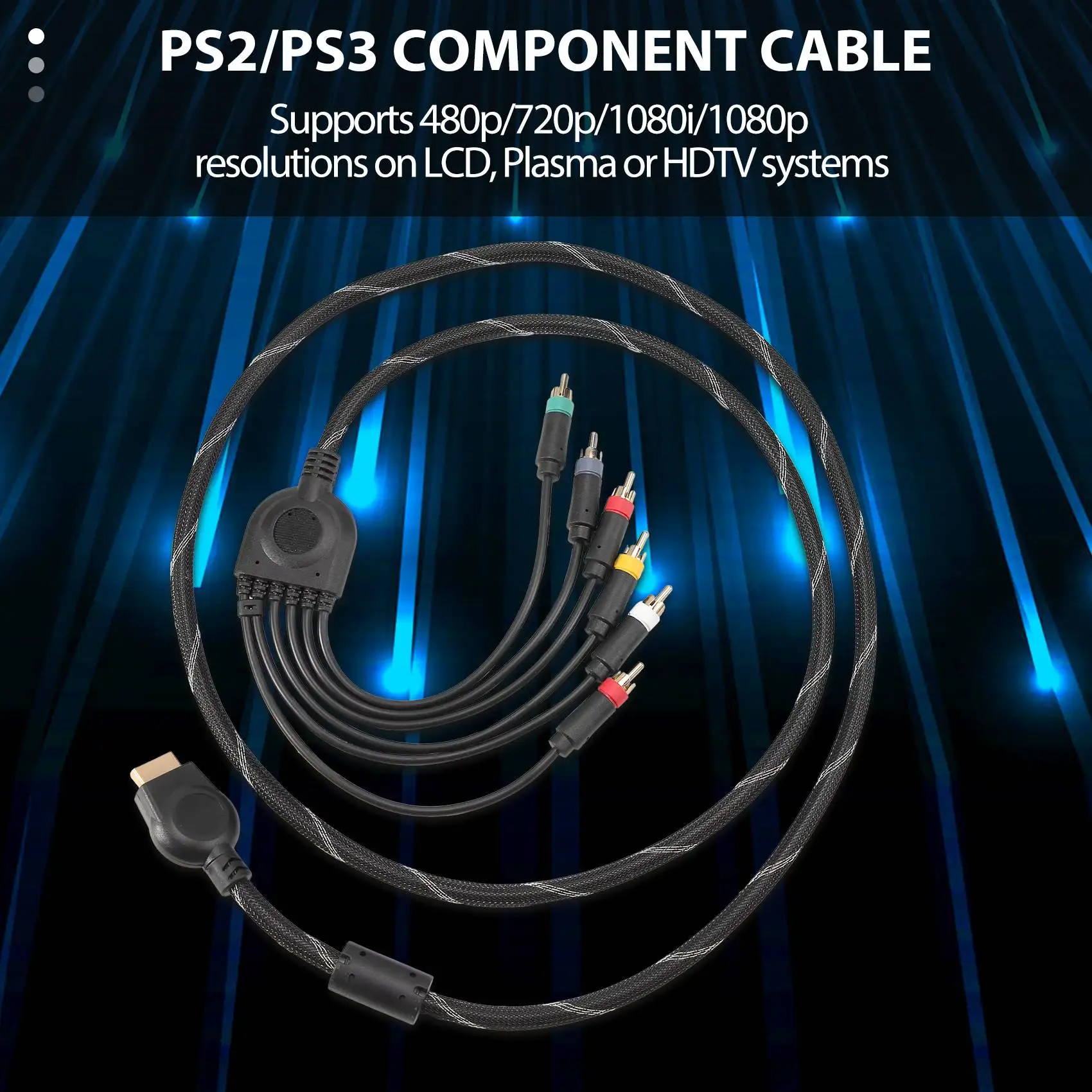 A49T Suitable for PS2/ Component Cable 1.8M Suitable for PS 2/3 High Resolution Game Cable Accessories