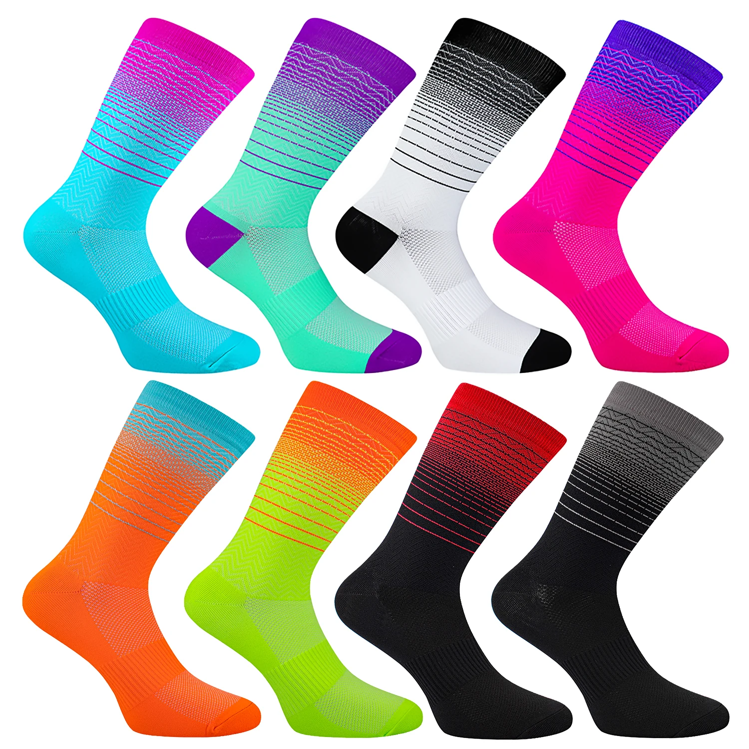 Cycling Socks Men Women Running Socks Breathable Wear-resistant Camping Hiking Socks Tube Compression Sports Socks