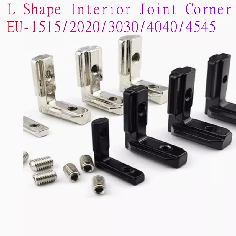 

2-10pcs 1515 2020 3030 4040 4545 T Slot Aluminum Angle Bracket L Interior Joint Bracket for Aluminum Extrusion Profile