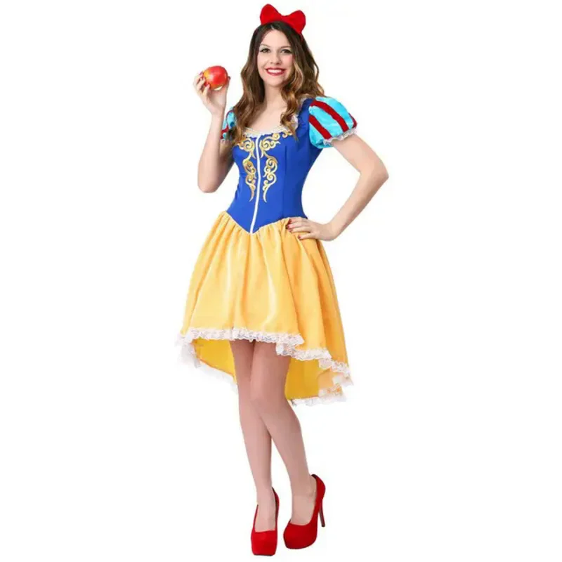 Snow White Dress Costumes Snow Queen Costume Princess Cosplay Women Holiday Party Clothing Costumes For Adults