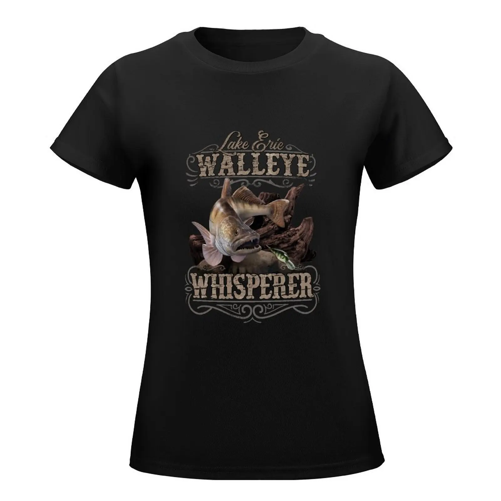 Lake Erie Walleye Whisperer T-Shirt cute tops summer top Aesthetic clothing t-shirts for Women pack