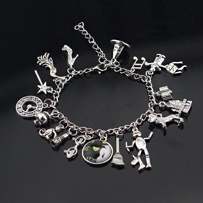 Fashion Wicked Charm Bracelet Wicked the Musical Bangle Jewelry Defy Gravity Elphaba Glinda Crystal Beads Bracelets