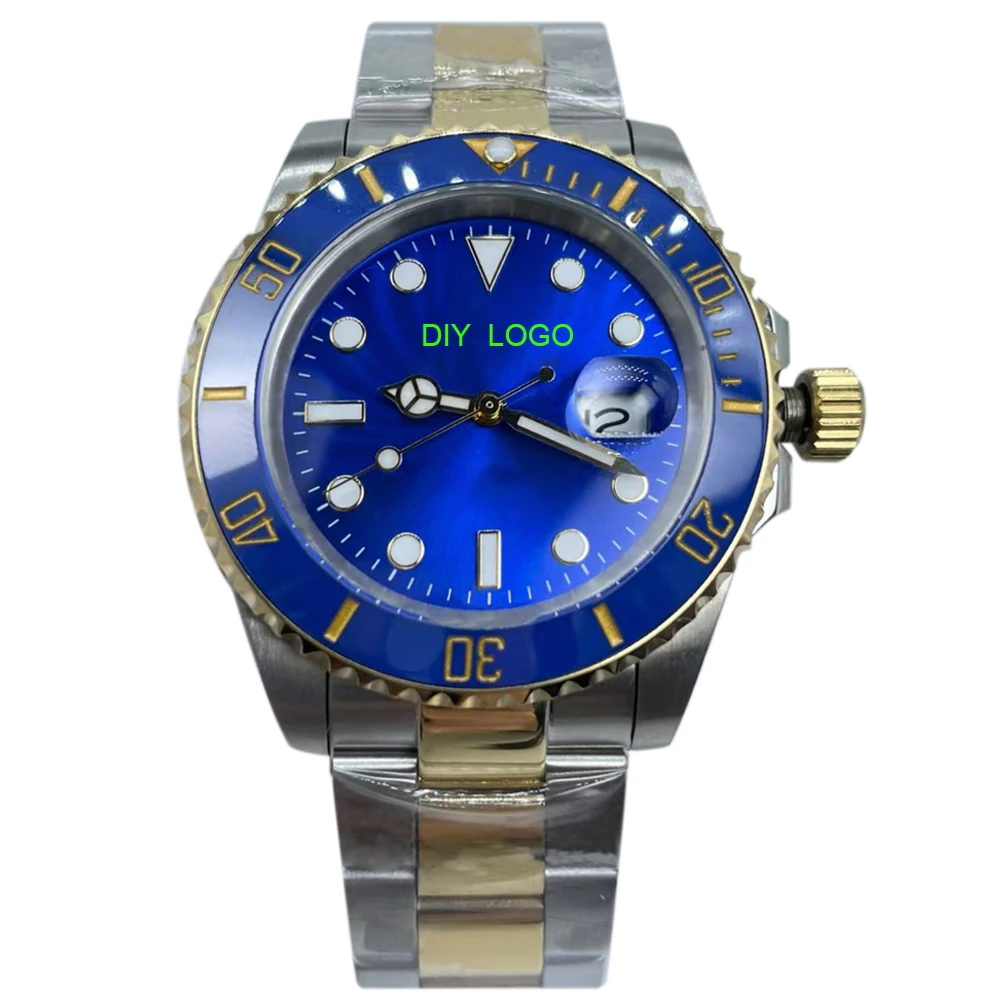 Customized LogoLuxurious 41mm men's watch with 904 stainless steel and sapphire mirror finish, the best gift for men