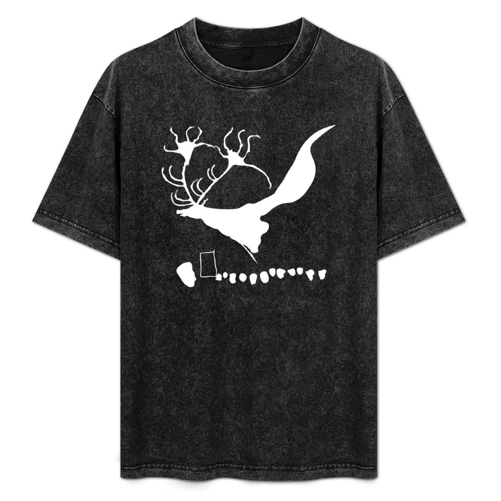 

Cave painting of a Megaloceros (Giant Deer) at Lascaux, France. T-Shirt Basic Solid Color Short Sleeve Cotton Top