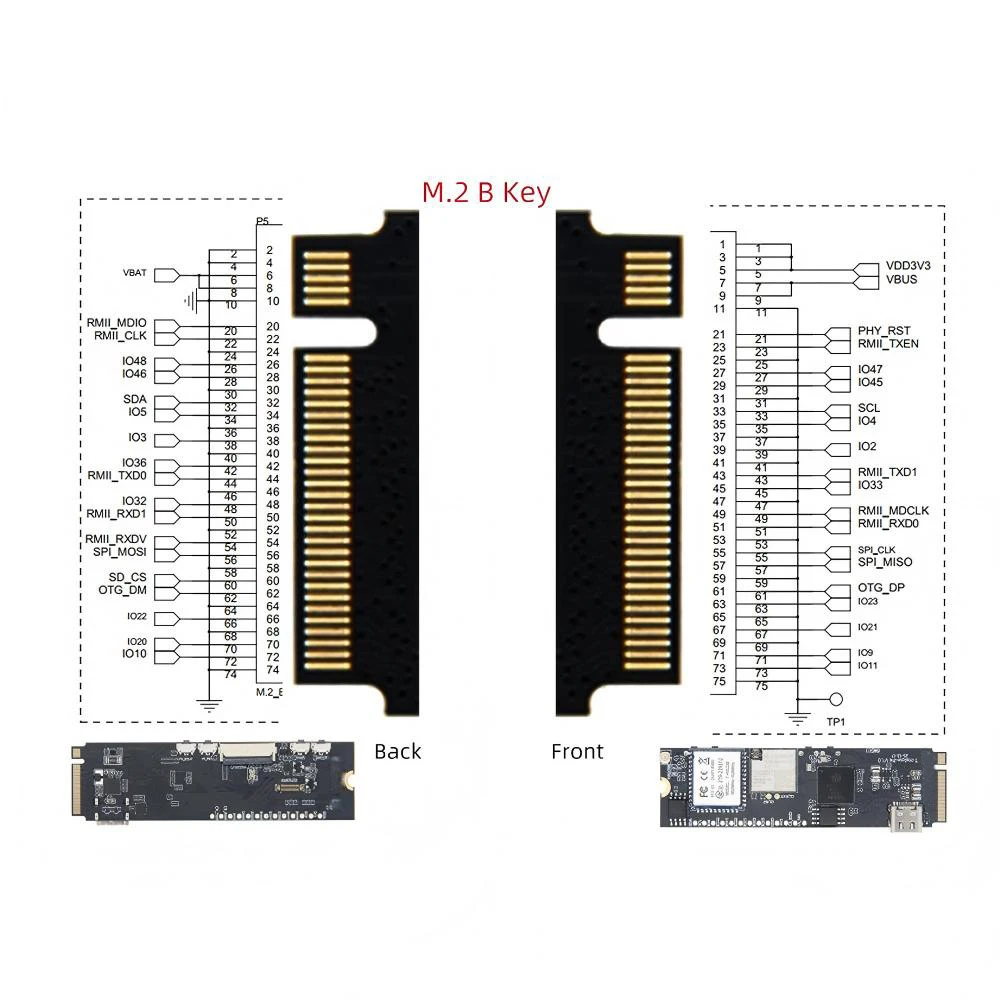 Плата разработки ESP32-P4 с Wi-Fi 6, BLE 5, слотом M.2, интерфейсами камеры MIPI CSI DSI, поддержкой 1080P, 16 МБ флеш-памяти, 8 МБ PSRAM, модуль беспроводной связи IoT.
