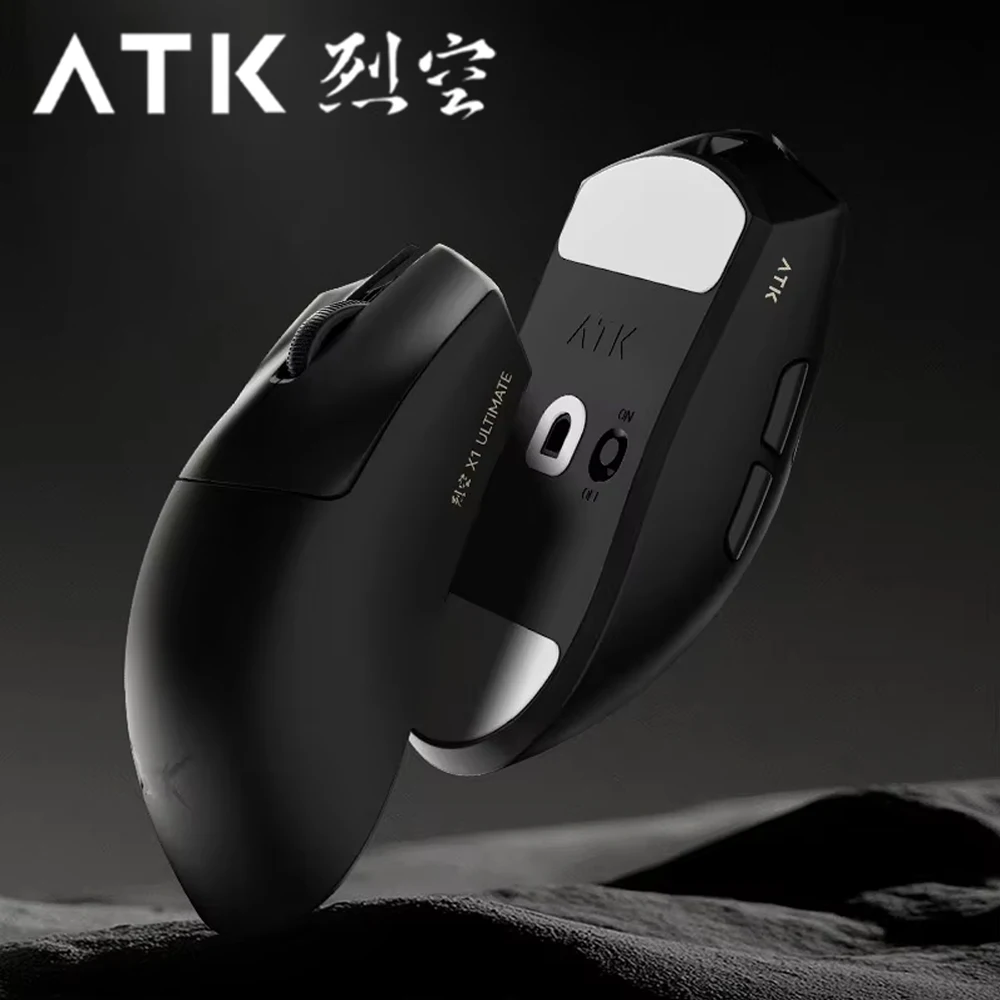 Imagem -02 - Atk x1 Ultimate Dual-mode Mouse sem Fio Ergonômico E-sports Office Mouse sem Buraco Leve 8k Paw3950 Ultra E-sports