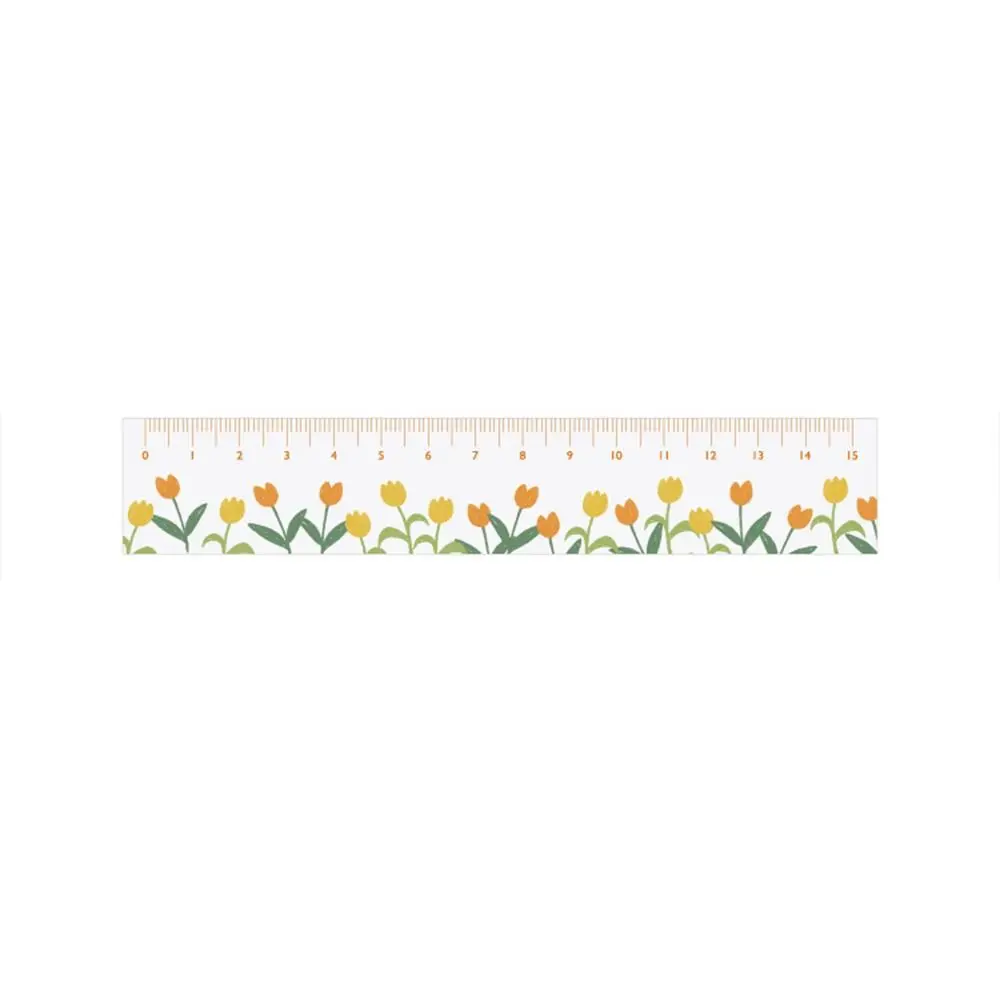 

Creative Multifunction 15cm Straight Ruler Double-duty Transparent DIY Drawing Tools Tulip Acrylic Math Drawing Ruler Stationery
