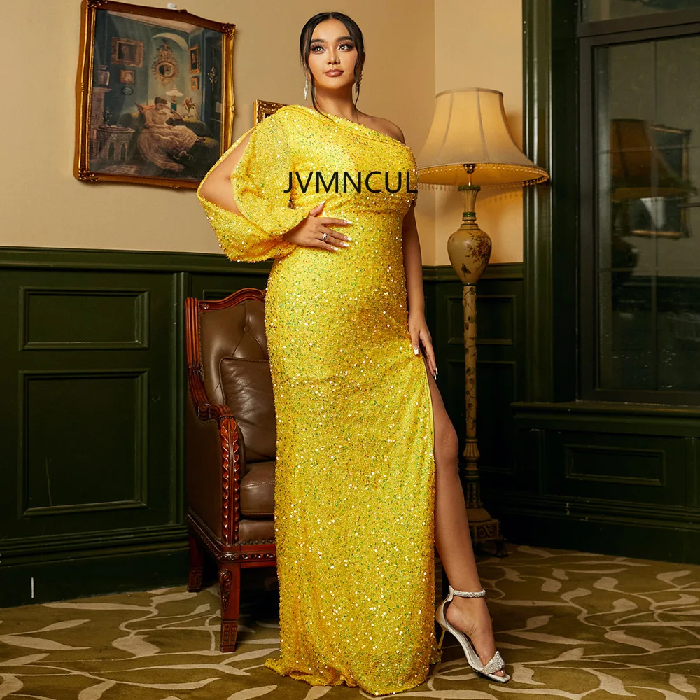 2025, elegantes Abendkleid in Übergröße für kurvige Frauen, auf Lager mit luxuriösen Pailletten, perfekt für Hochzeits- und Bankettveranstaltungen