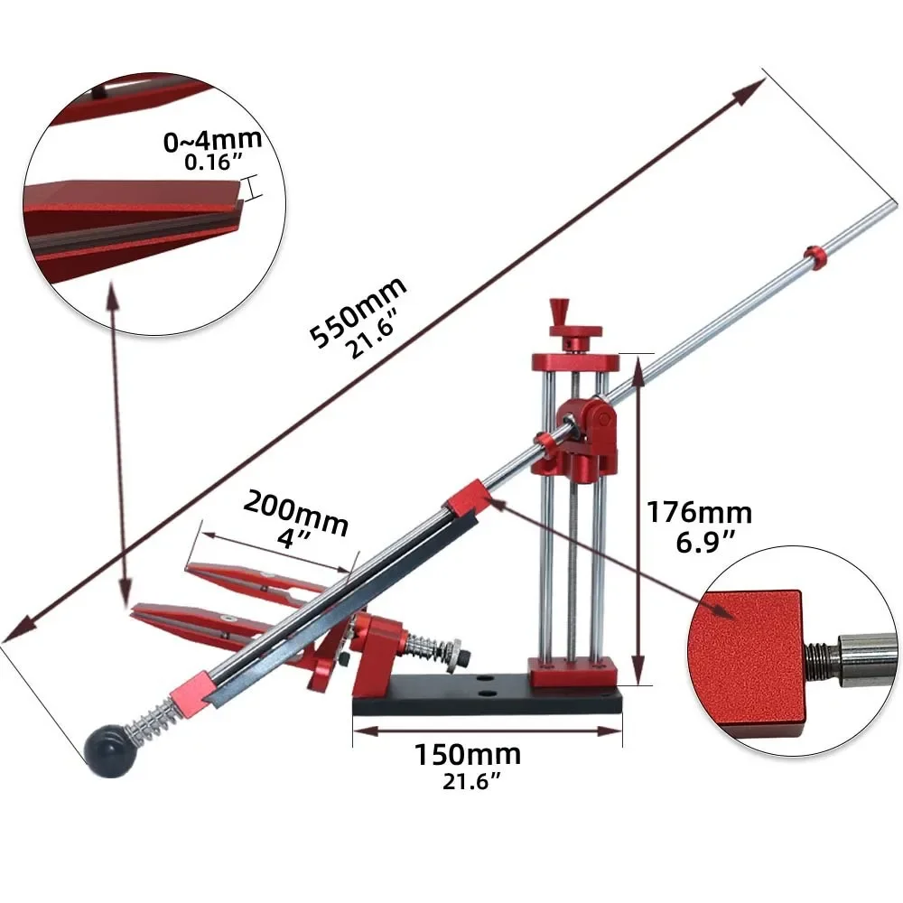 Toohr Knife Sharpening Frame Professional Fixed Angle Sharpener Whetstone High Precision Grinder Sharpening Tools W/Rail