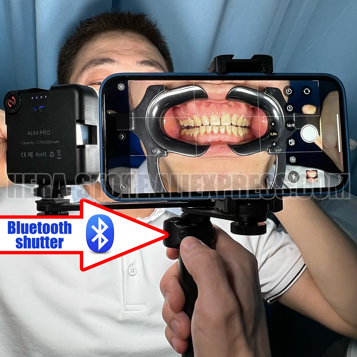 Luz de fotografía dental con Bluetooth y trípode, luz de relleno oral para tratamiento de odontología para dentistas, lámpara de fotografía dental.