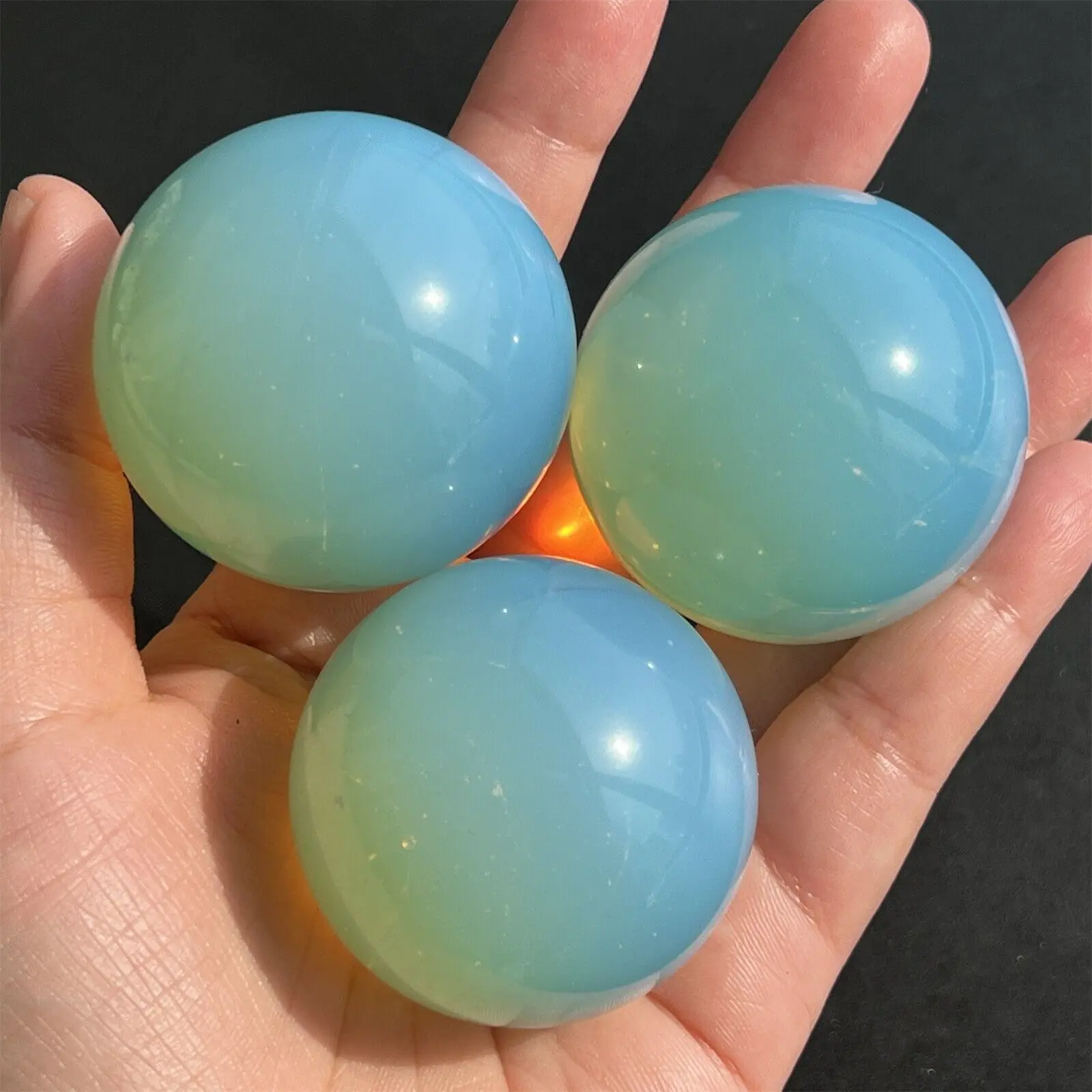 

Natural Opalite Hand Carved Ball Quartz Crystal Sphere Reiki Healing 1pcs