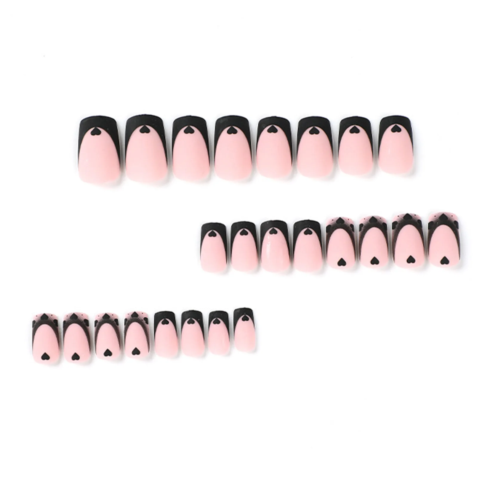 Zwarte Tips Vierkante Nepnagels Gemakkelijk Aan Te Brengen Geen Gel Of UV-Licht Nodig Nagels Voor Stijlvolle Stadsmeisjes Home Nails Diy