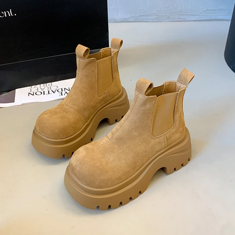 

2025 New Women Ankle Boots Platform Chunky Shoes Suede Winter Casual Sport Shoes Fashion Woman Sneakers Snow Botas Mujer Zapatos