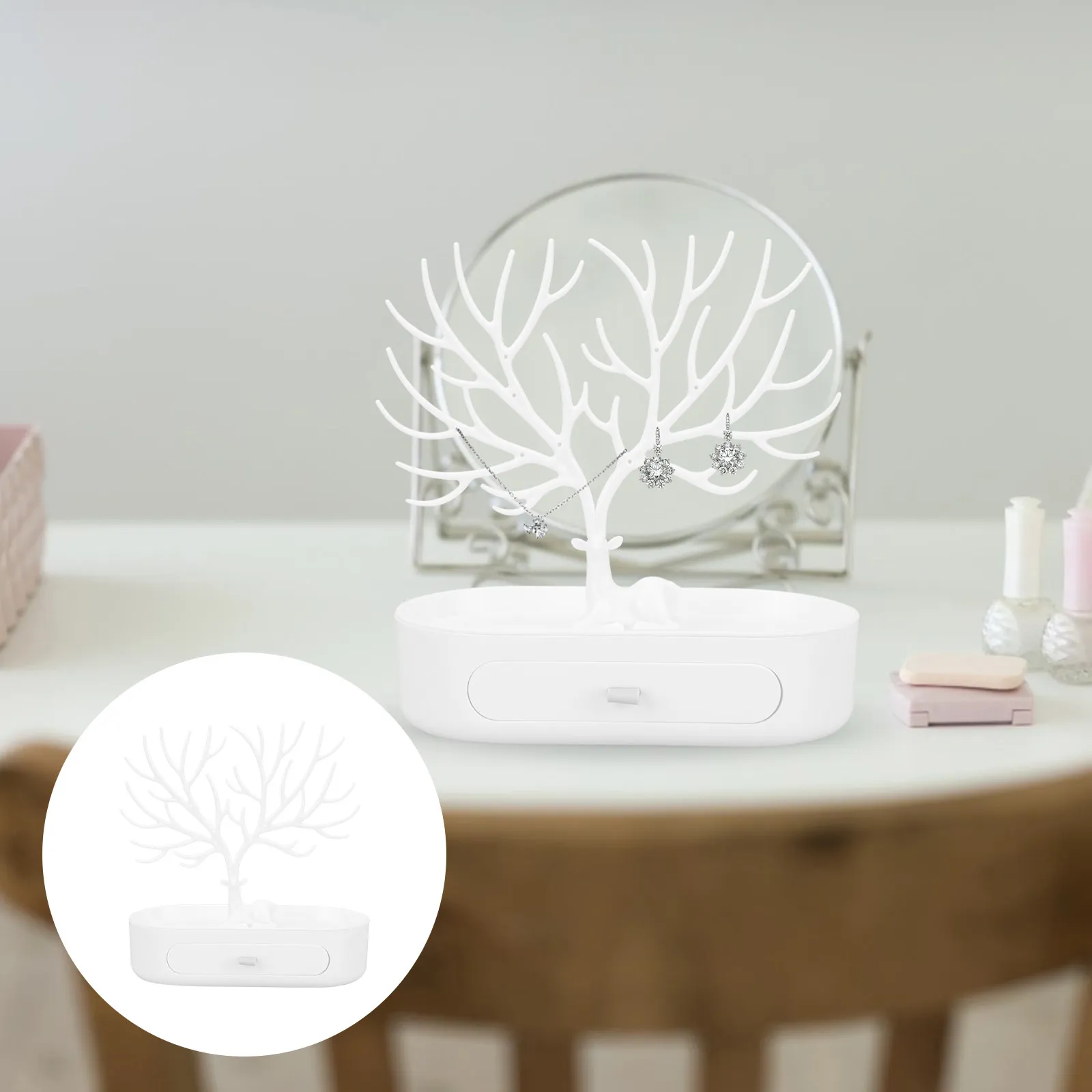 

1Pcs Small Display Tray Beautiful Craftsmanship Jewelry Serving Tray for Ring Necklace Earring Storage Lovely Desktop Adornment
