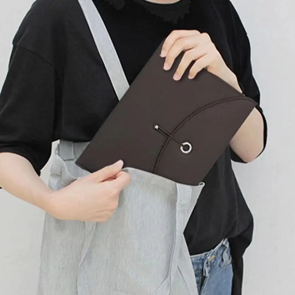 Waterproof PU Leather Document Bag with Labels 13 Pockets Accordion File Organizer Portable Multifunctional