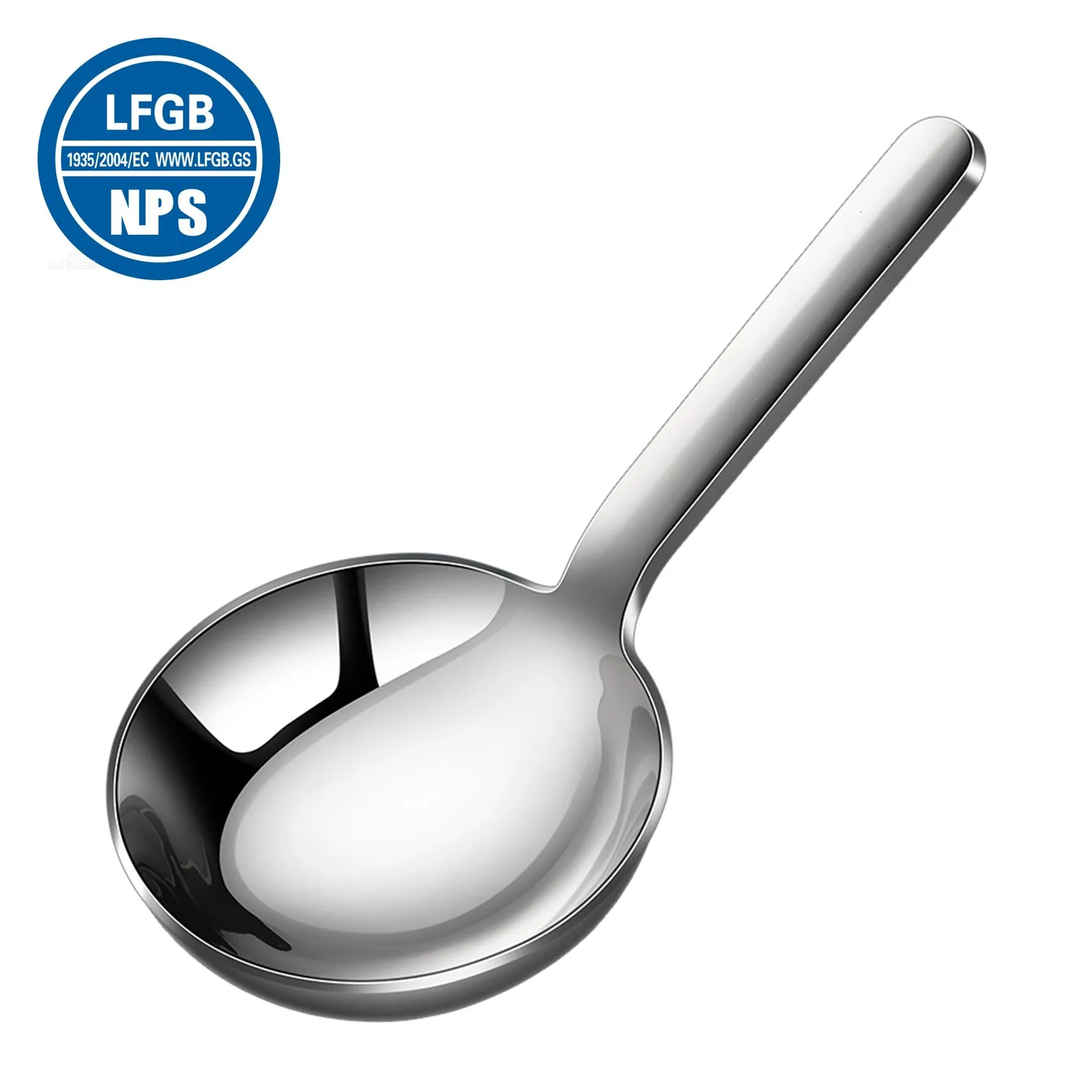 

LFGB Certificated 304 Stainless Steel Large Spoon 6mm Ultra Thickness Serving Spoon Luxury Banquet Tableware for Family Dinner