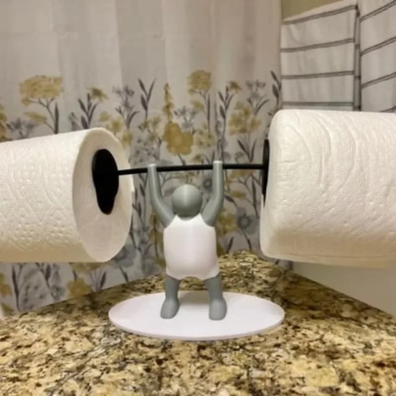 Funny Weightlifter Toilet Roll Holder Fitness Weightlifting Villain Bathroom Roll Holder 3d Printable Toilet Paper Holder