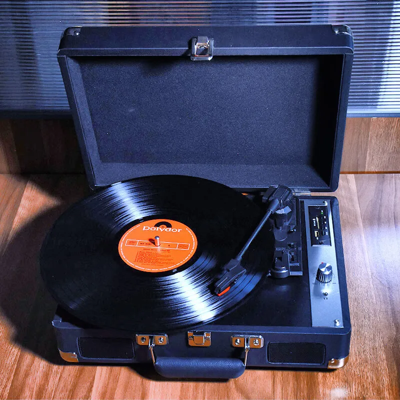 

Suitcase Vintage Turntable Record Player Vinyl Bluetooth Speaker Portable Retro Gramophone Record Speakers Surround Sound System