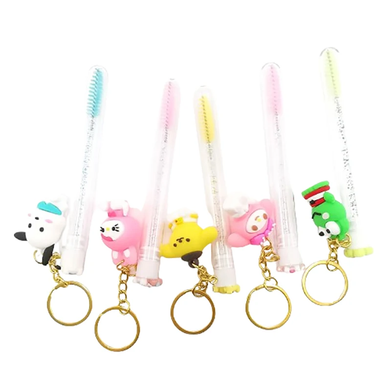 1pcs Reusable Sanrio Eyelash Brush Tube Eyebrow Brush Replaceable Dustproof Kitty Crystal Rod Replaceable Individual Packing