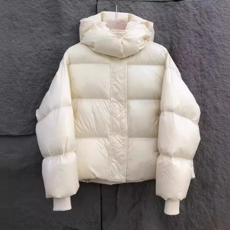 Vrouwen Winterjassen Vrouw Korte Down Jassen Mode Losse Verdikking Warme Capuchon Parka Jas Lange Mouw Tops Warme Bovenkleding