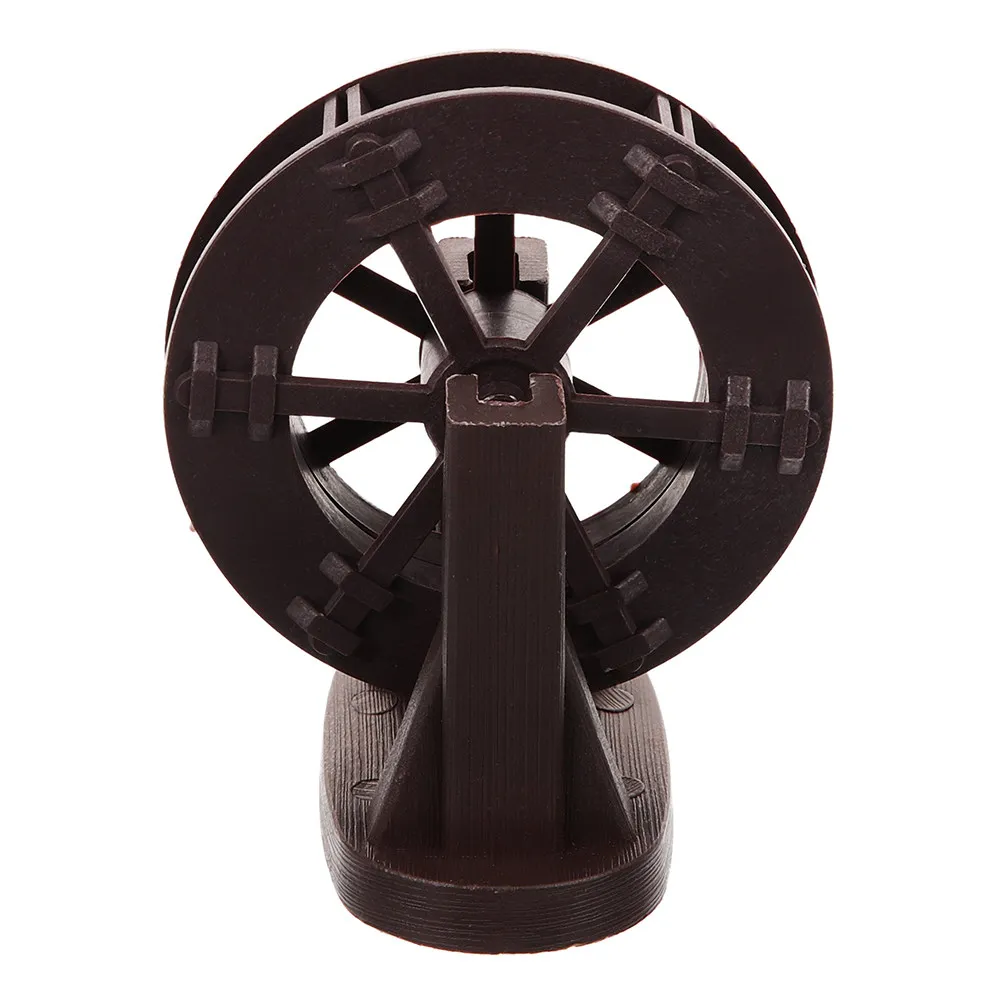 Petite Décoration de Roue à Eau pour Aquarium, Fontaine de Bureau Intérieure, Moulin à Eau en ABS, Décoration Paysagère, Scène Tranquille