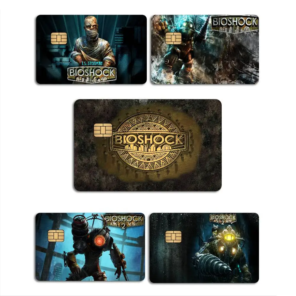 Autocollant de protection rétro pour carte bancaire, carte de bus, carte de crédit, motif B-Bioshock R-Rapture Game 100% tendance