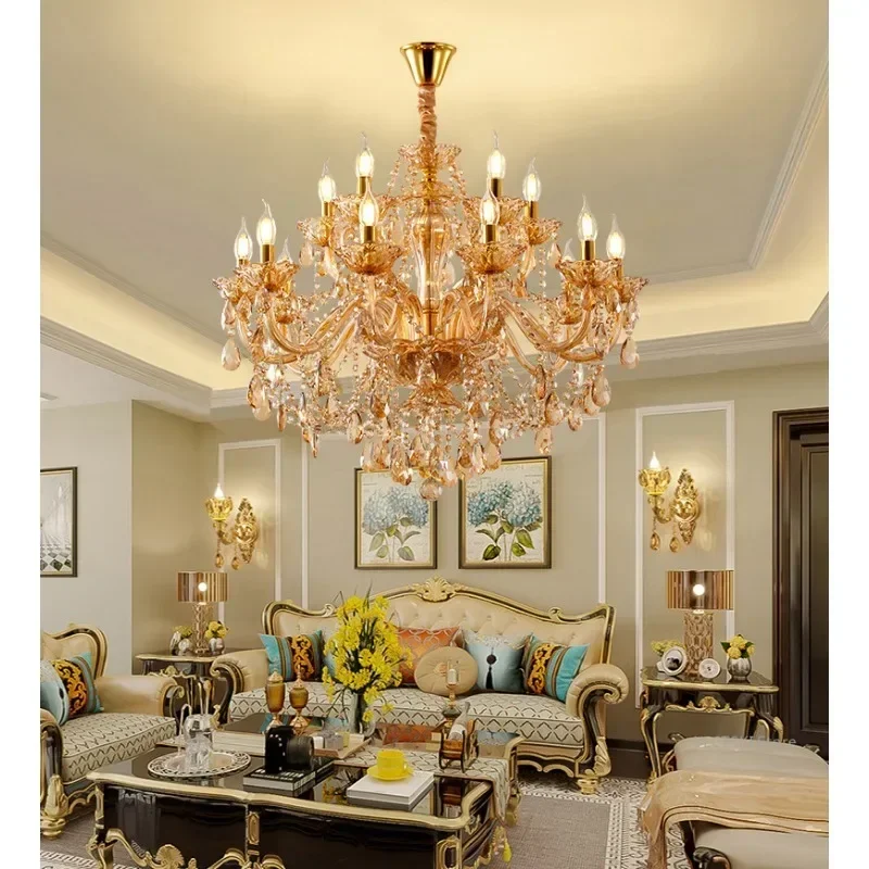 European Crystal Chandelier For Living Room Luxurious And Atmospheric Dining Room Villa Hall Banquet Hall Chandelier