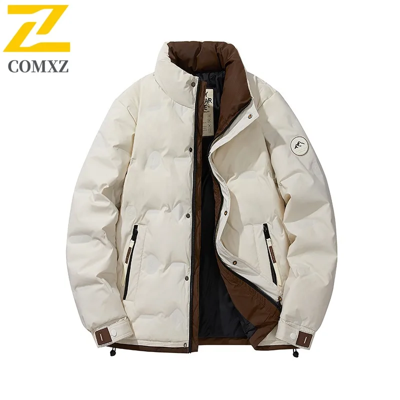 

COMXZ 2025 Down Jacket Casual Hooded Collar Outdoor Ski Warm Parka Fashion Removable Vest White Duck Down Winter tactics Garment