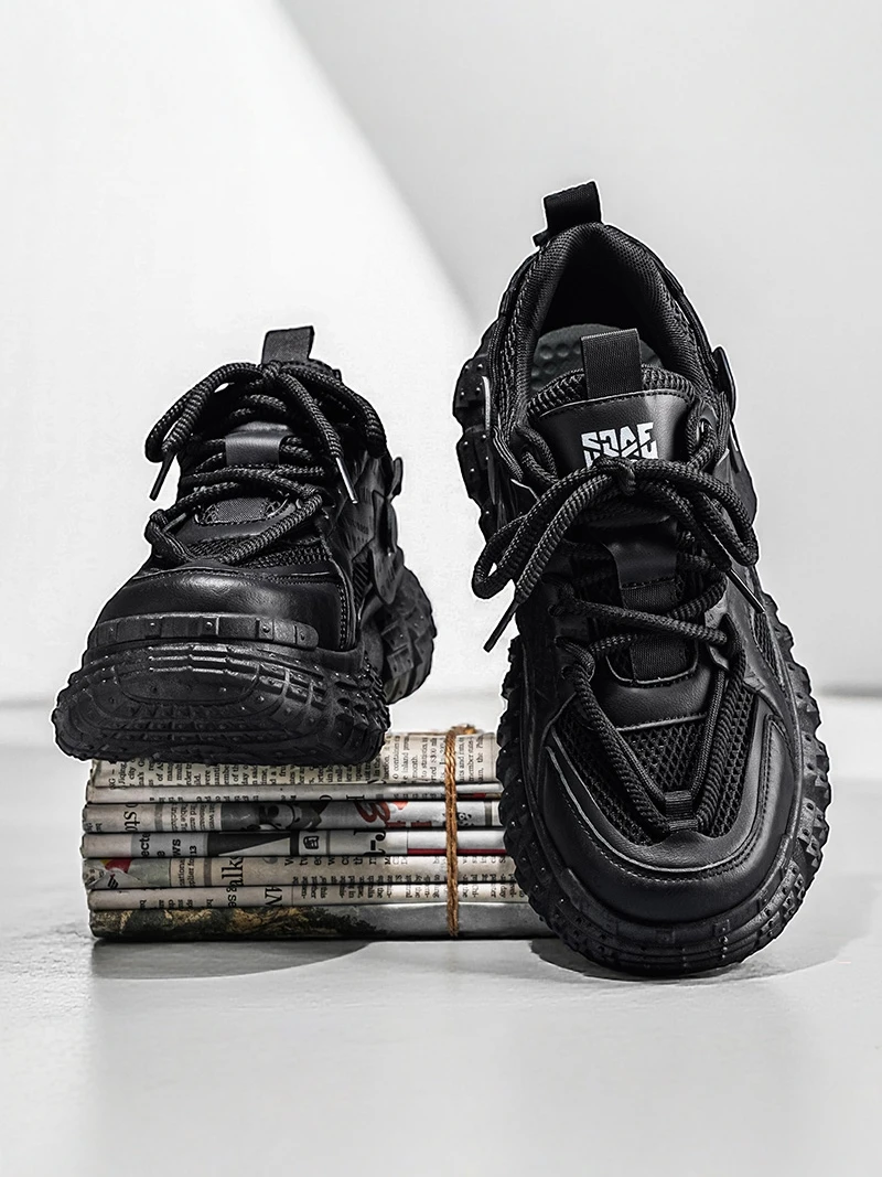 

Black Samurai Men's Shoes 2026 New Summer Trend Thick Bottom Heightening Sports Leisure Street Dad Cool Shoes Mesh
