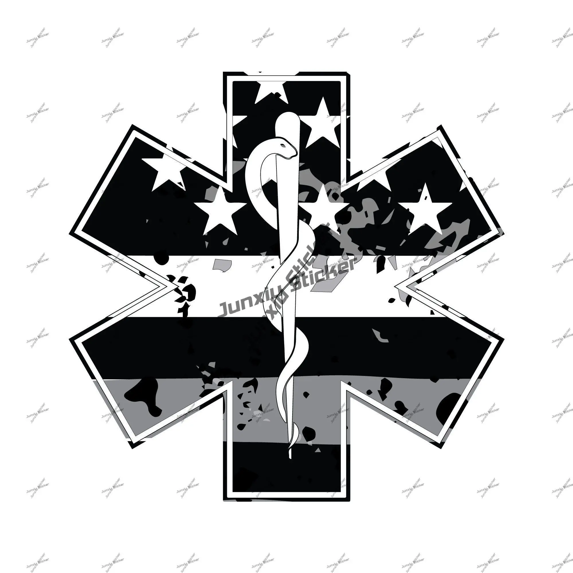 

Thin White Line EMT American Flag EMS Logo Vehicle Vinyl Decal EMS Sticker Paramedic Decals PVC Waterproof Decor Decals for SUV